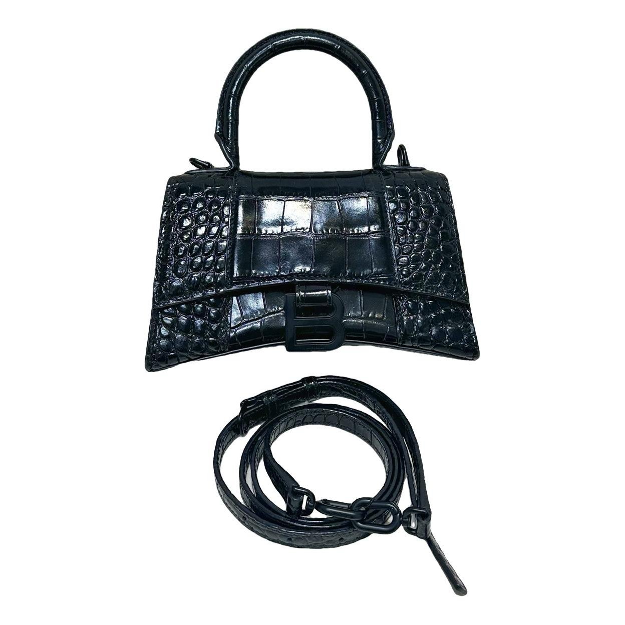 Hourglass leather handbag