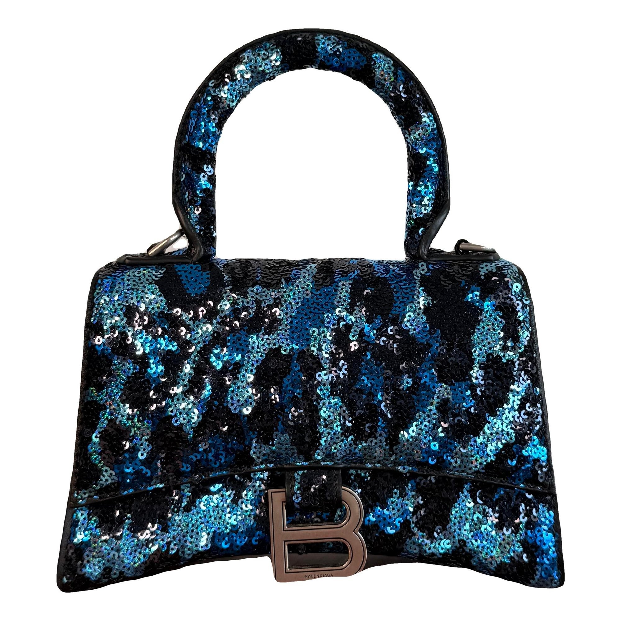 Hourglass leather handbag