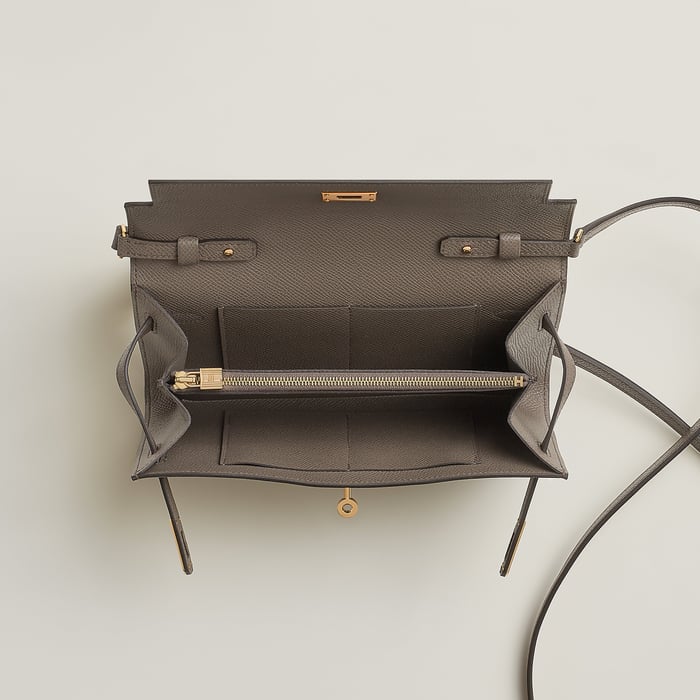 Gris Étain Kelly Classique to Go Wallet
