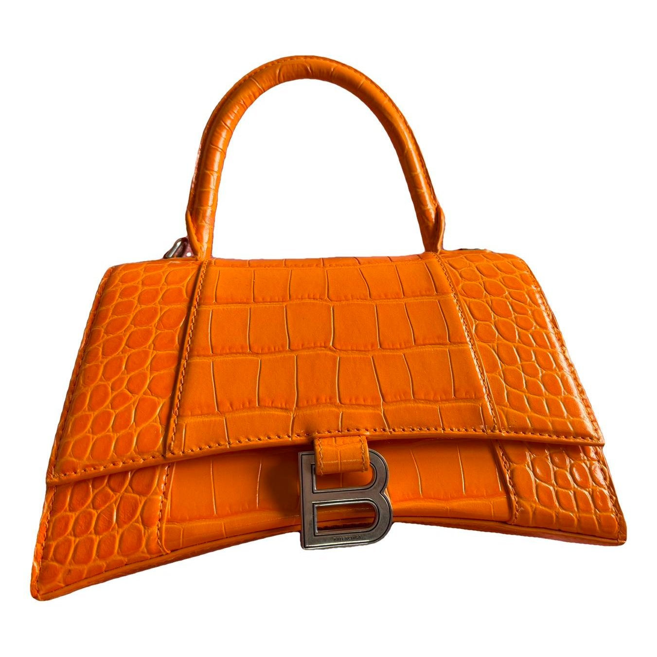 Hourglass leather handbag