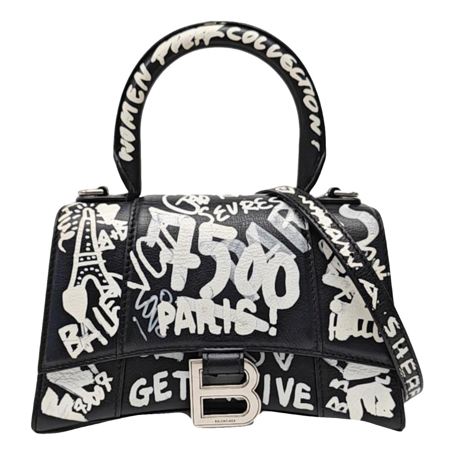 Hourglass leather handbag