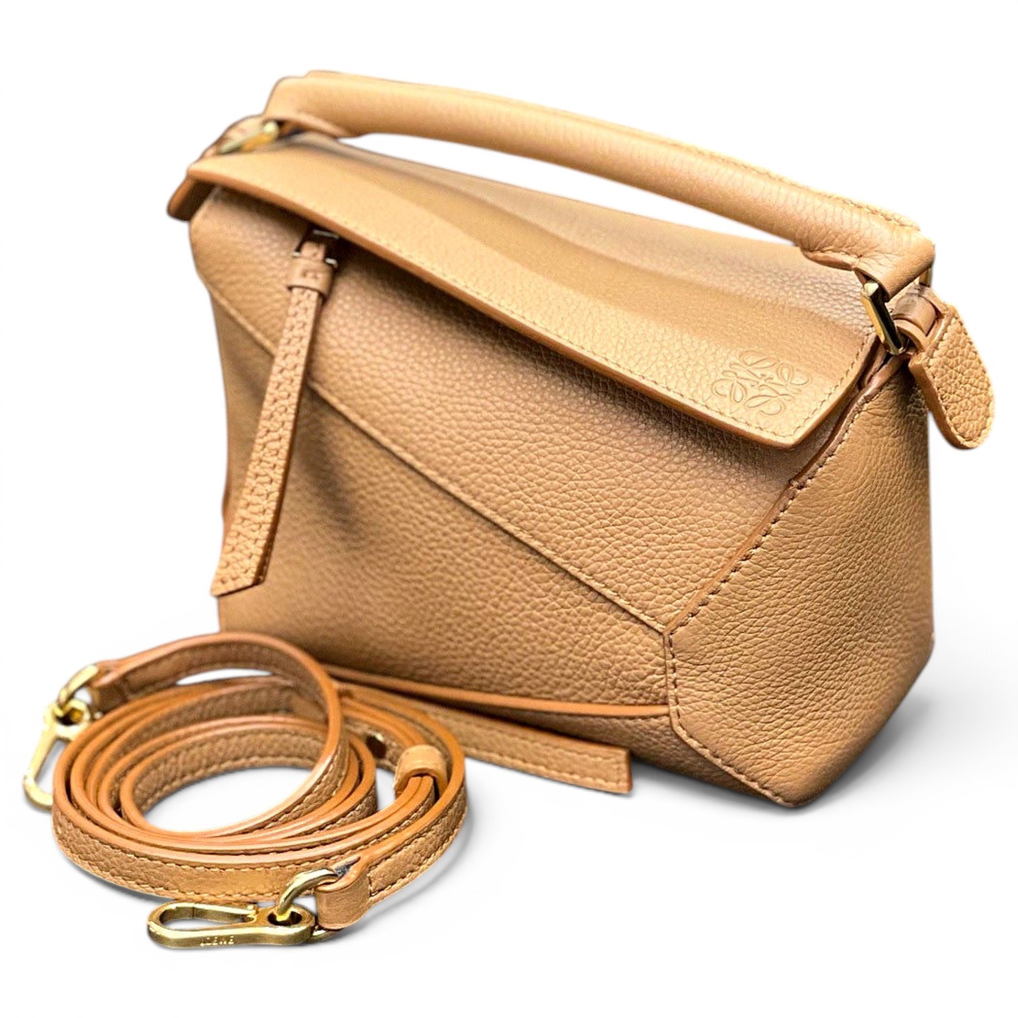 Puzzle leather handbag