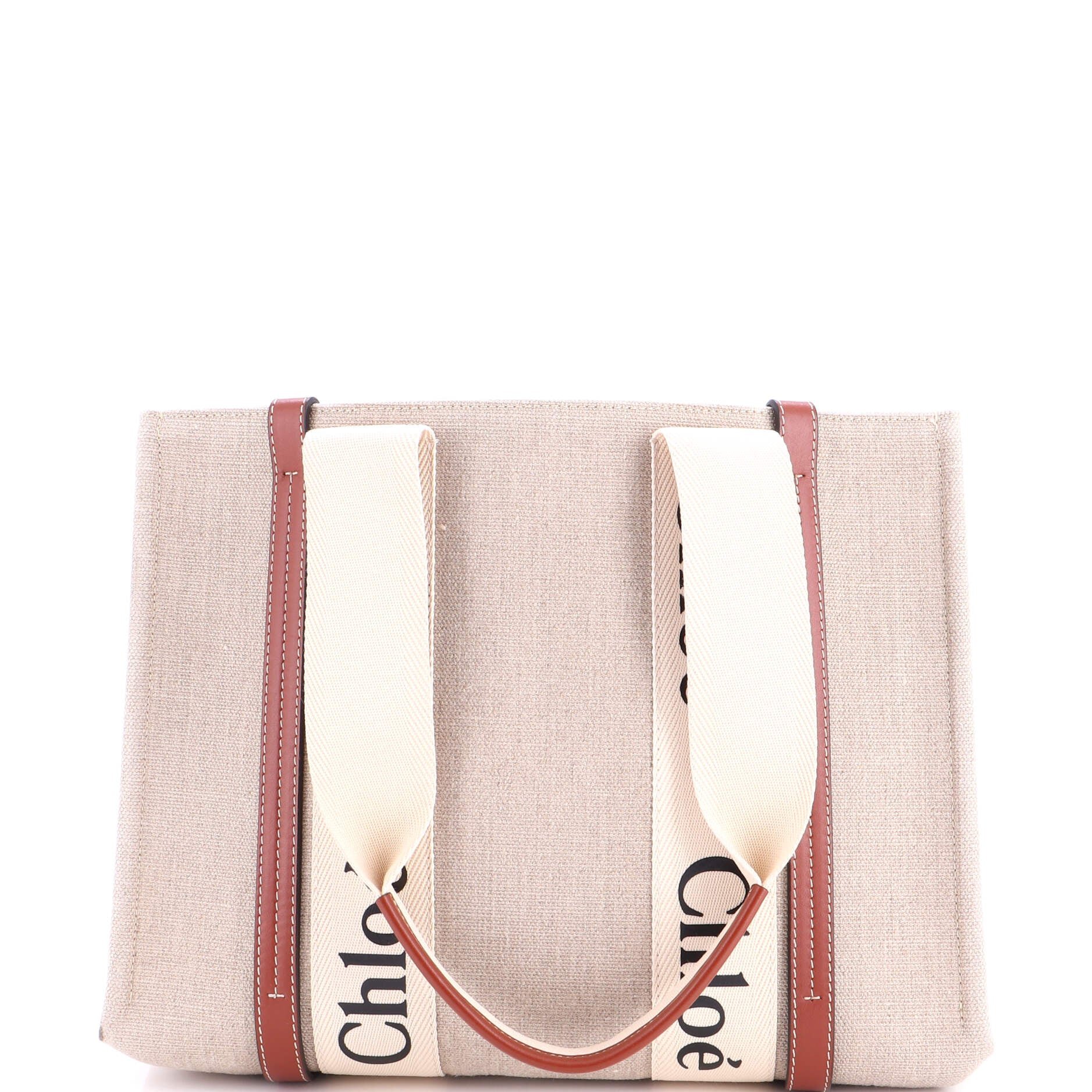 Woody Tote Canvas with Leather Medium