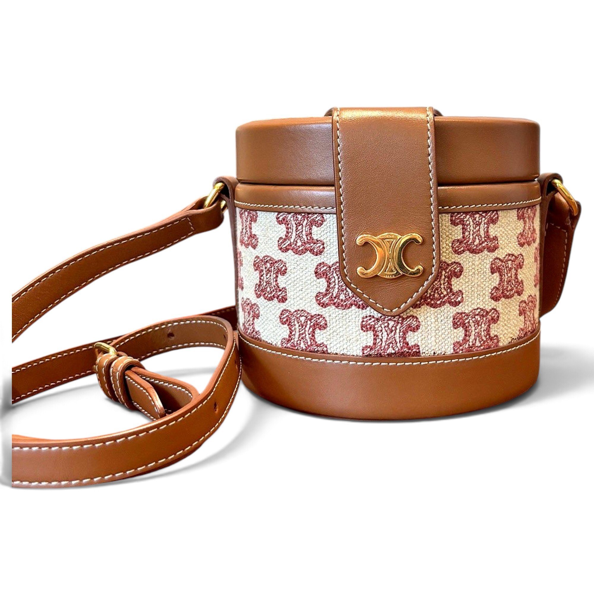 Tambour leather handbag