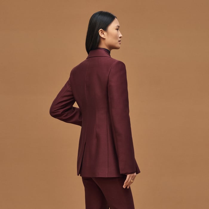 Rouge Bordeaux Wraparound Suit Jacket