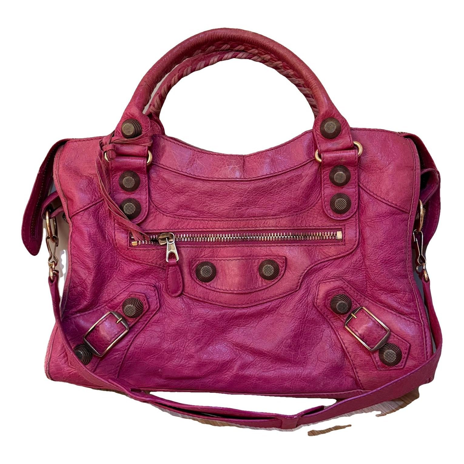 City leather handbag