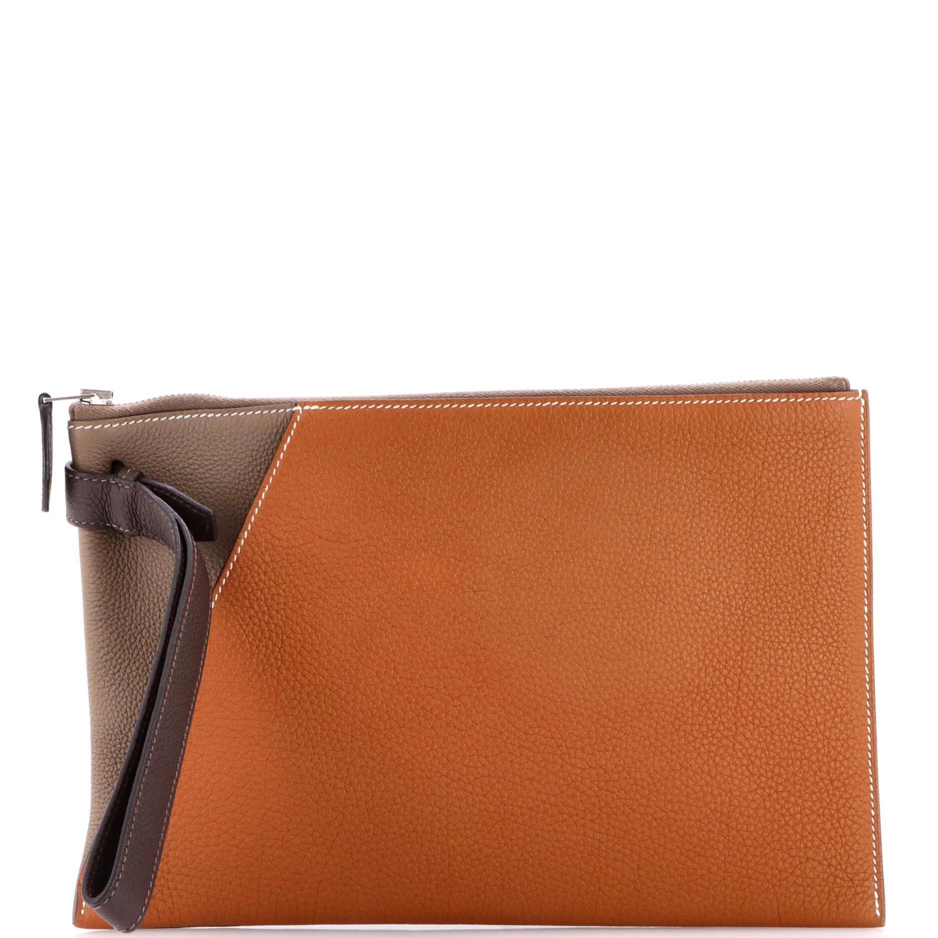 Leather clutch bag