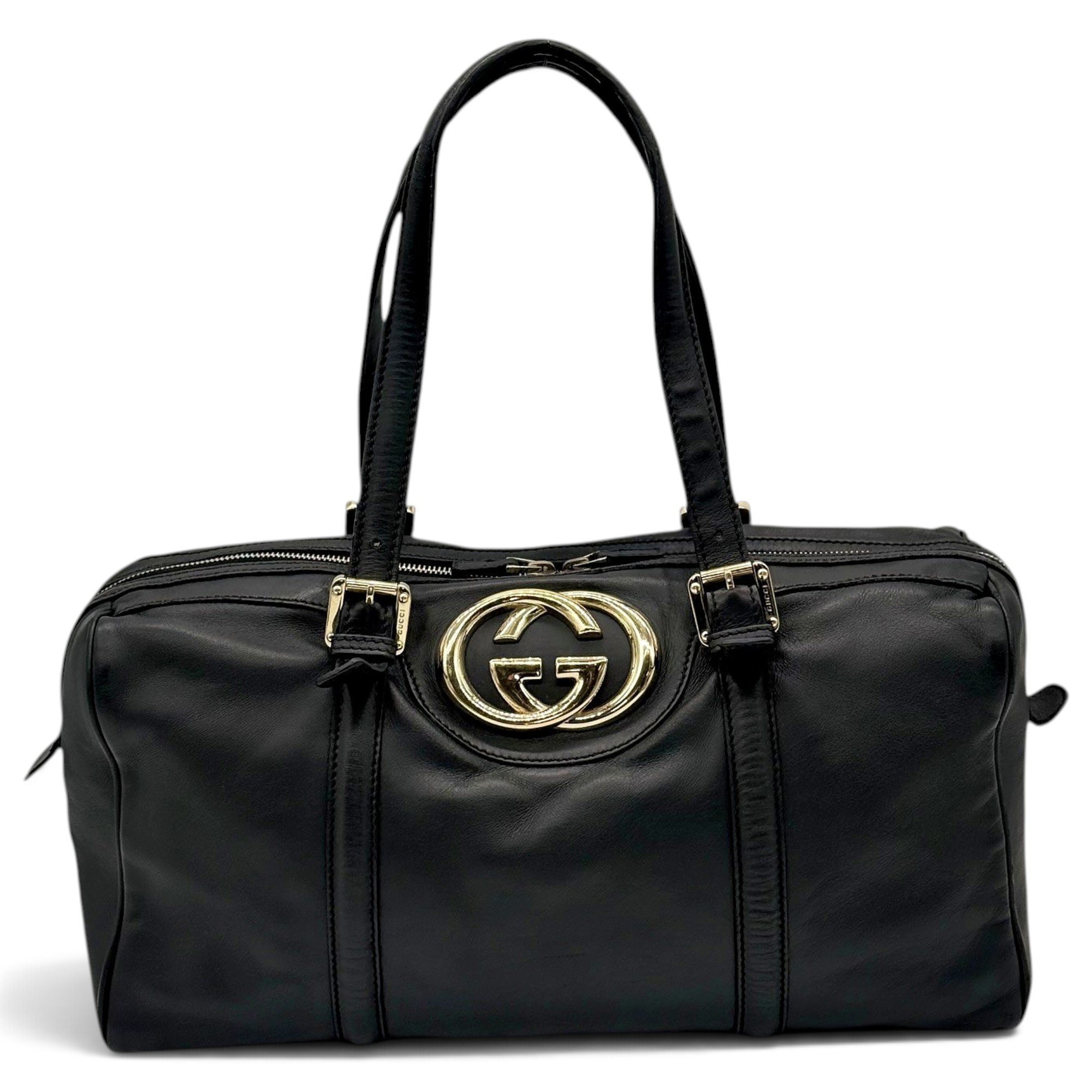 Boston leather bowling bag