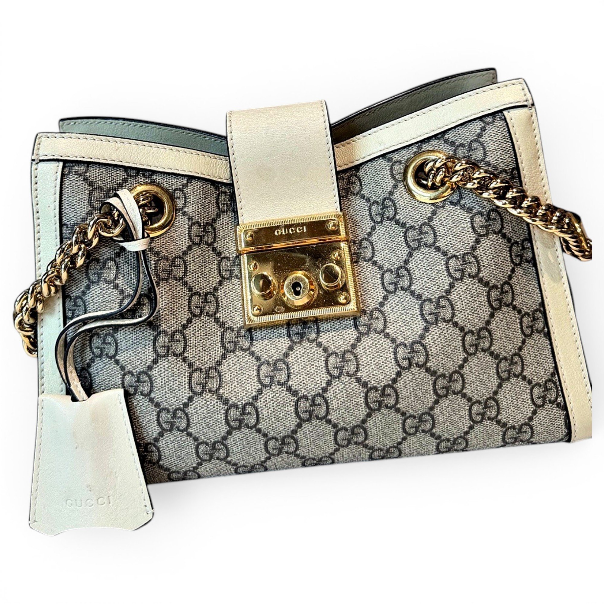 Padlock leather handbag