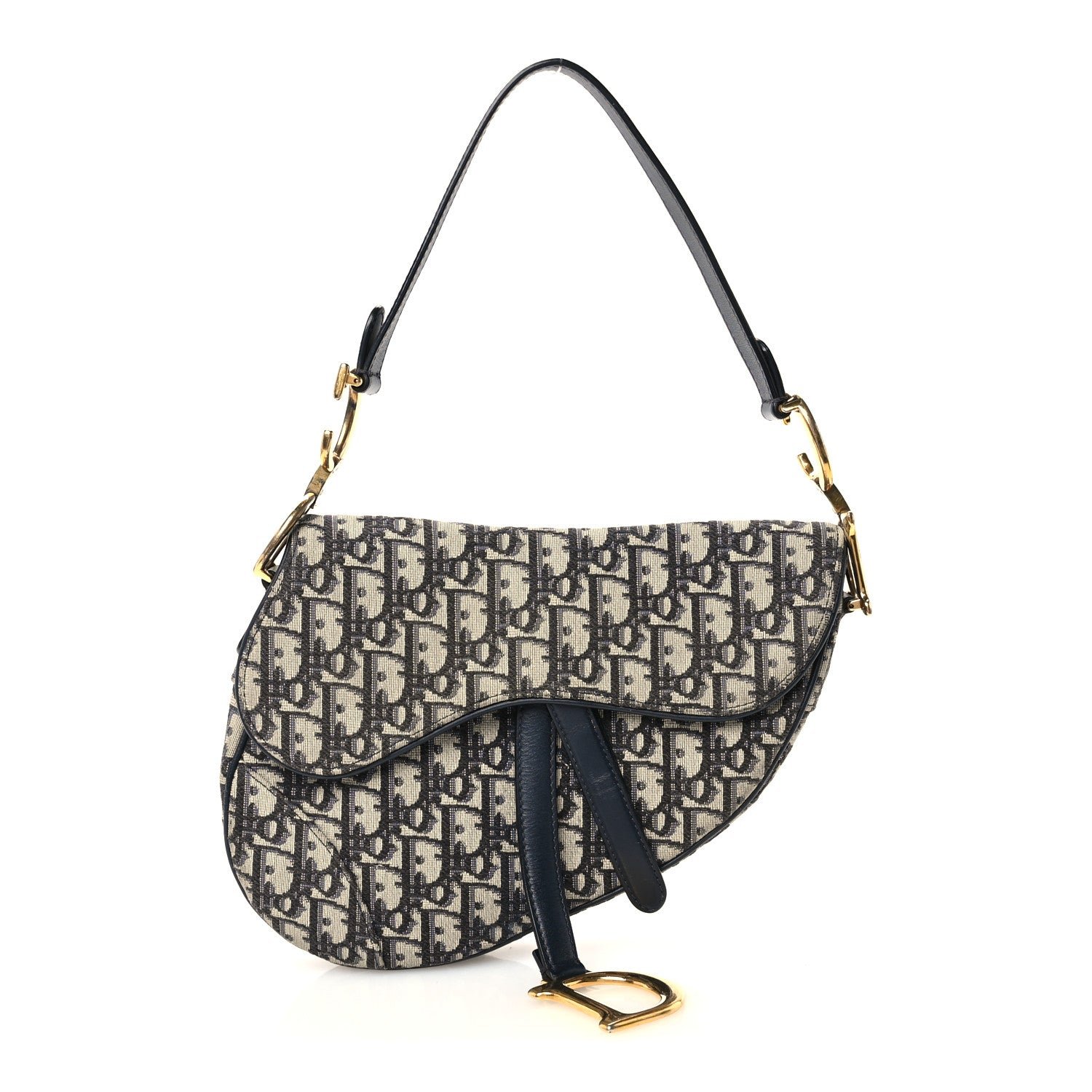 Christian Dior Oblique Saddle Bag Blue
