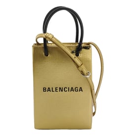 Balenciaga Shopping Phone Holder leather handbag