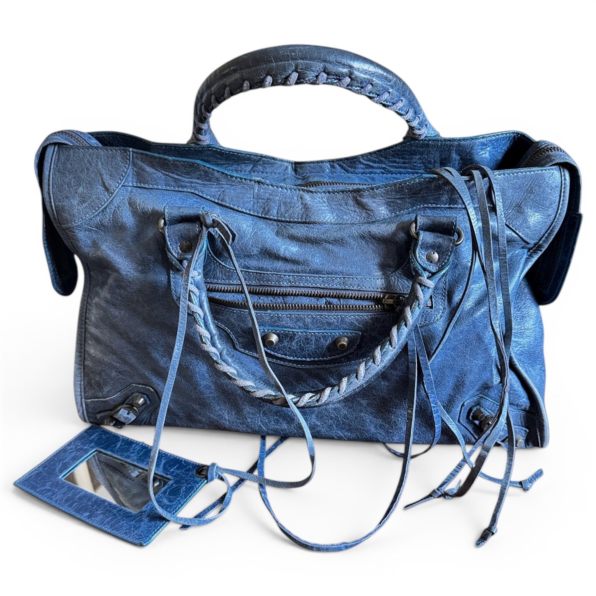 City leather handbag
