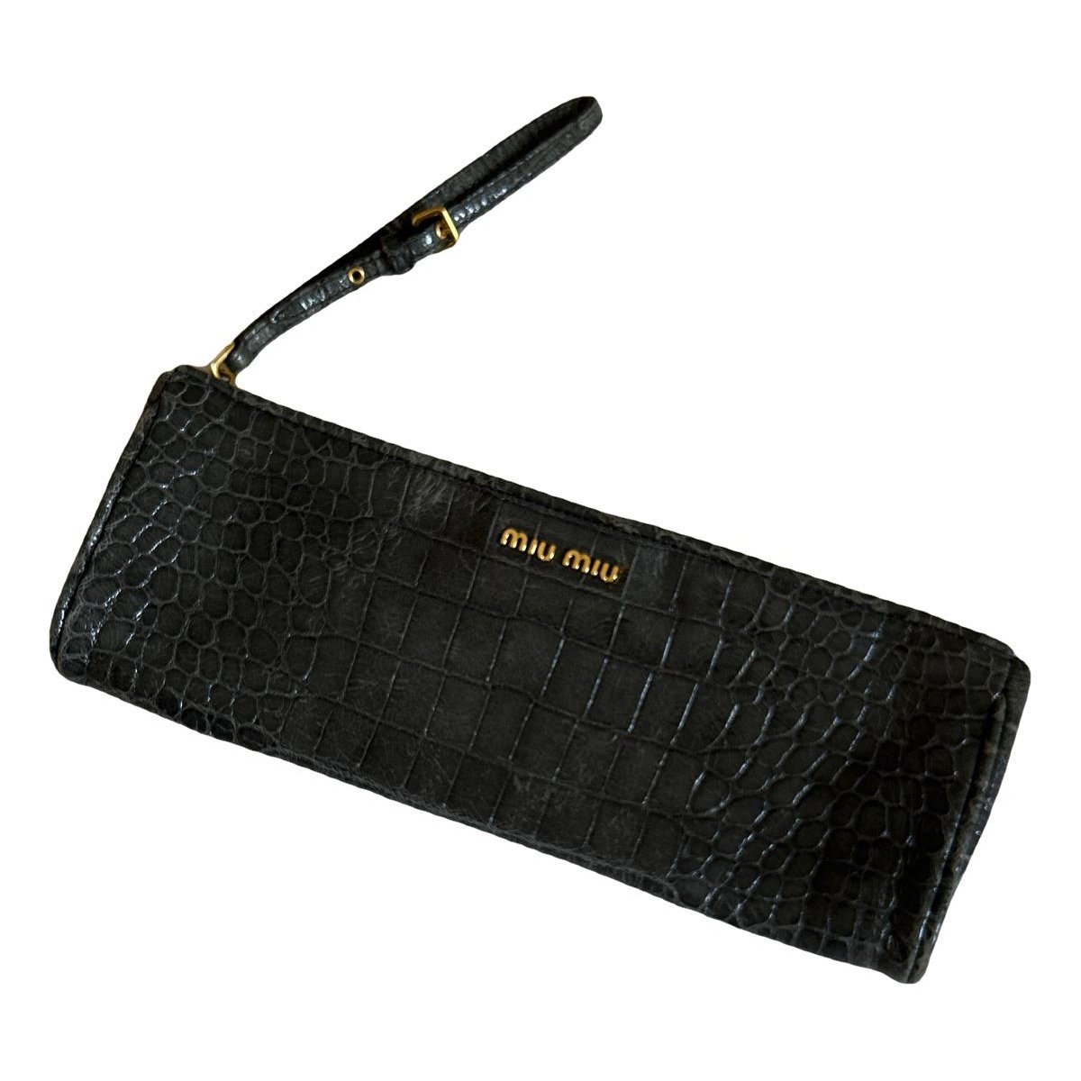 Leather clutch bag