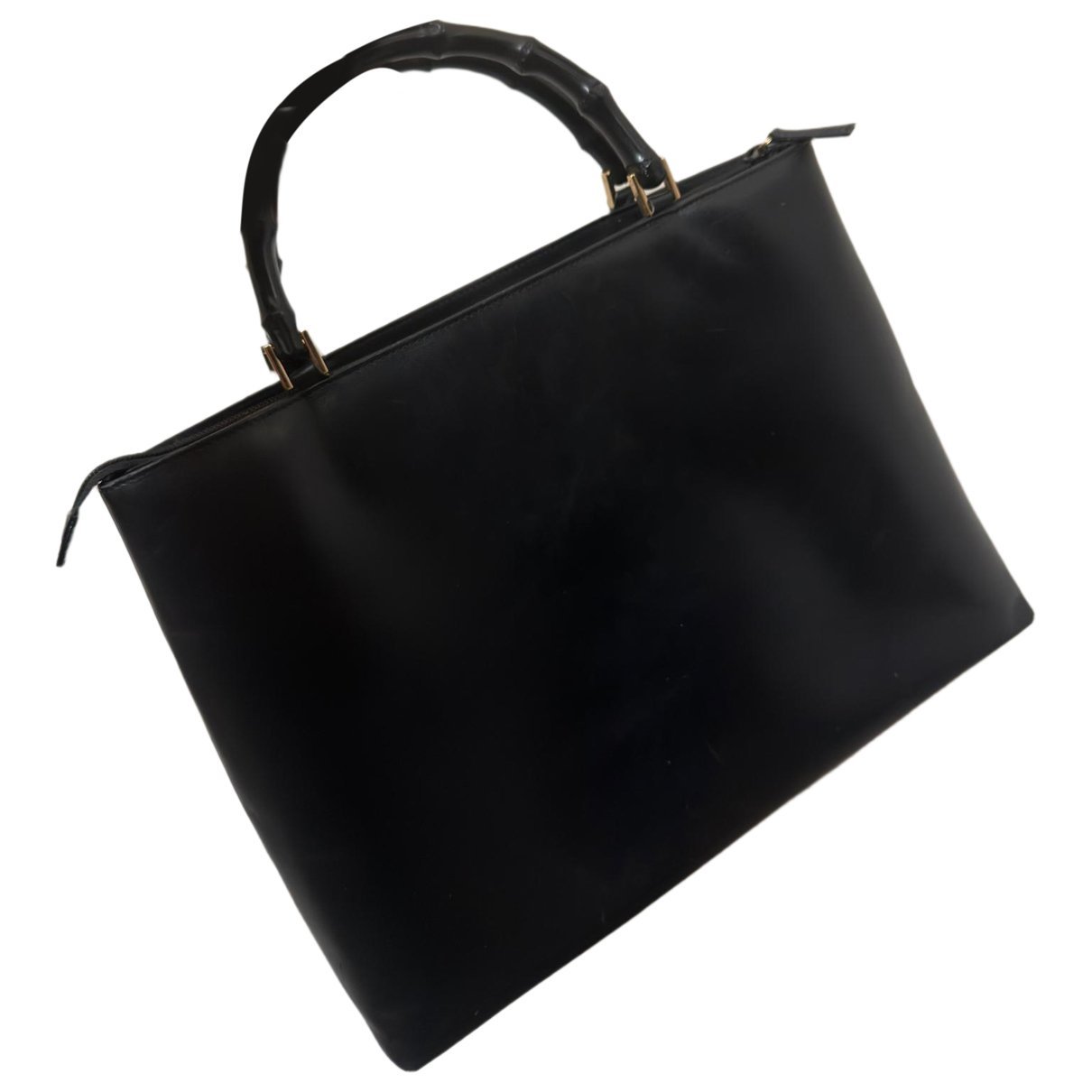 Bamboo Top Handle leather handbag
