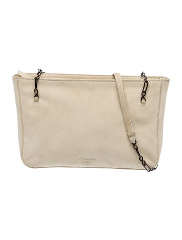 Prada Tessuto Nylon Suede Shoulder Bag Vintage