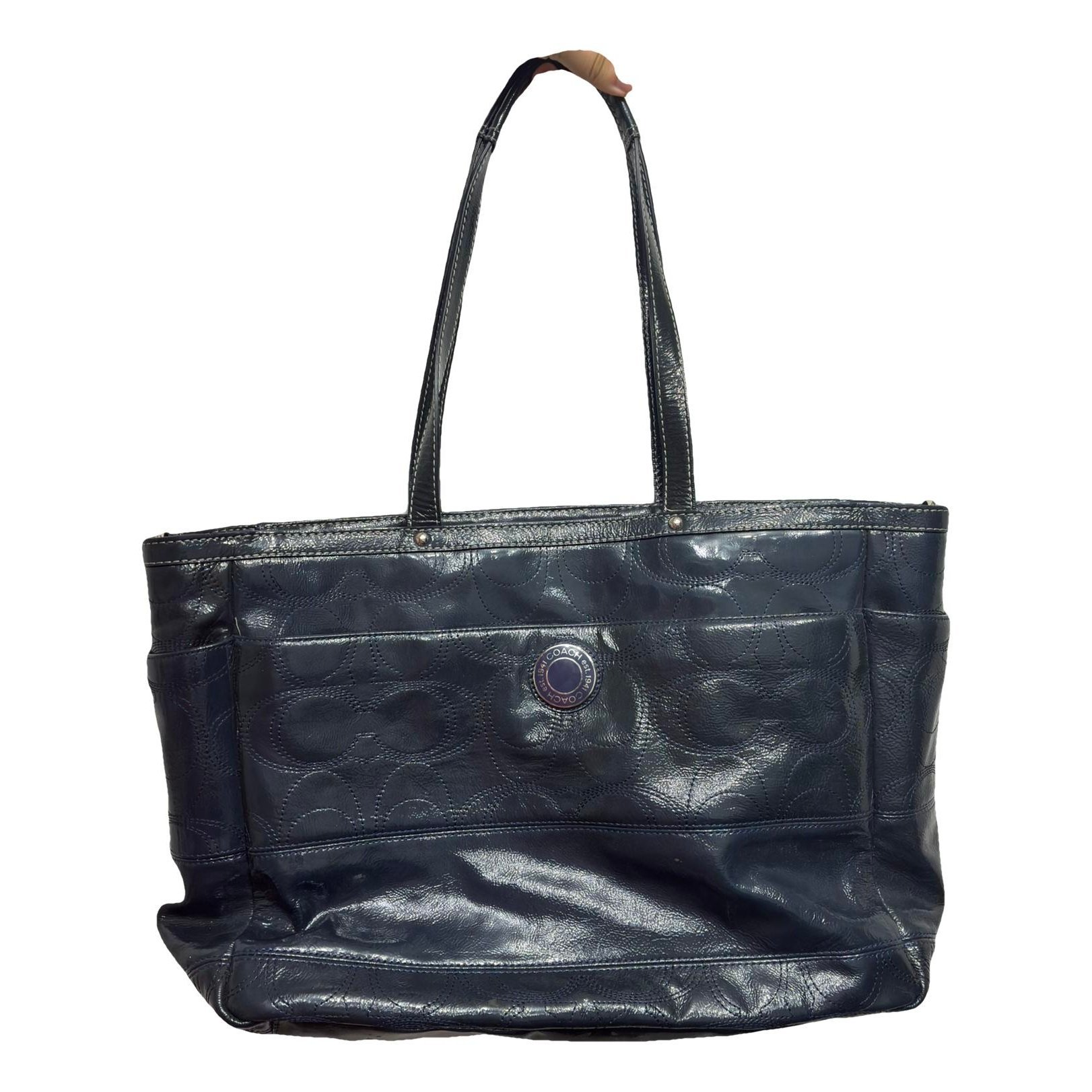 Patent leather tote