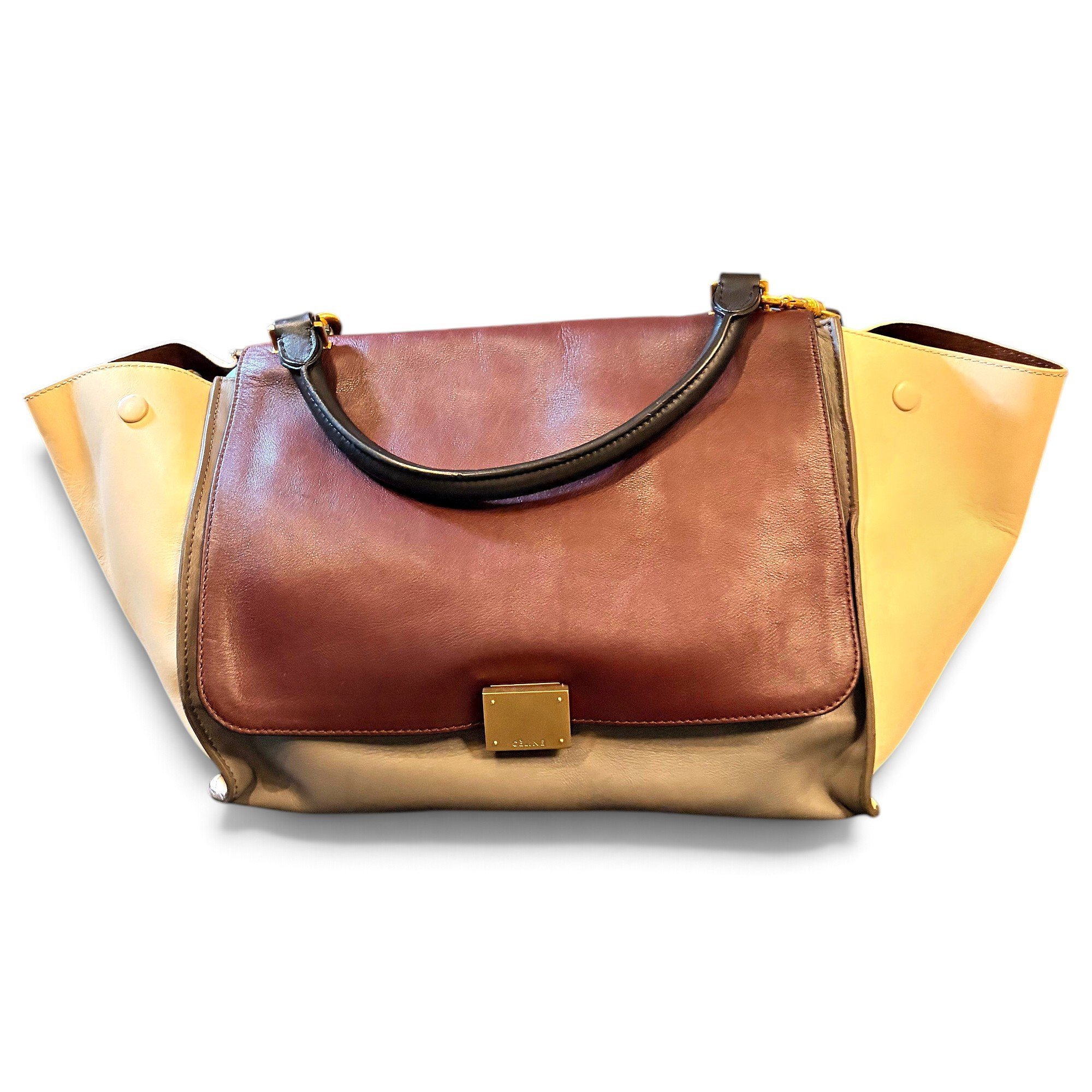 Trapèze leather handbag