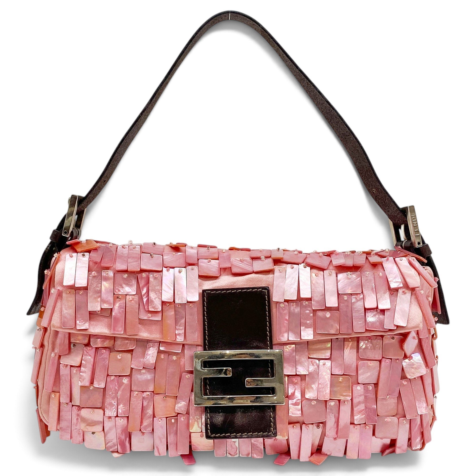 Baguette silk handbag