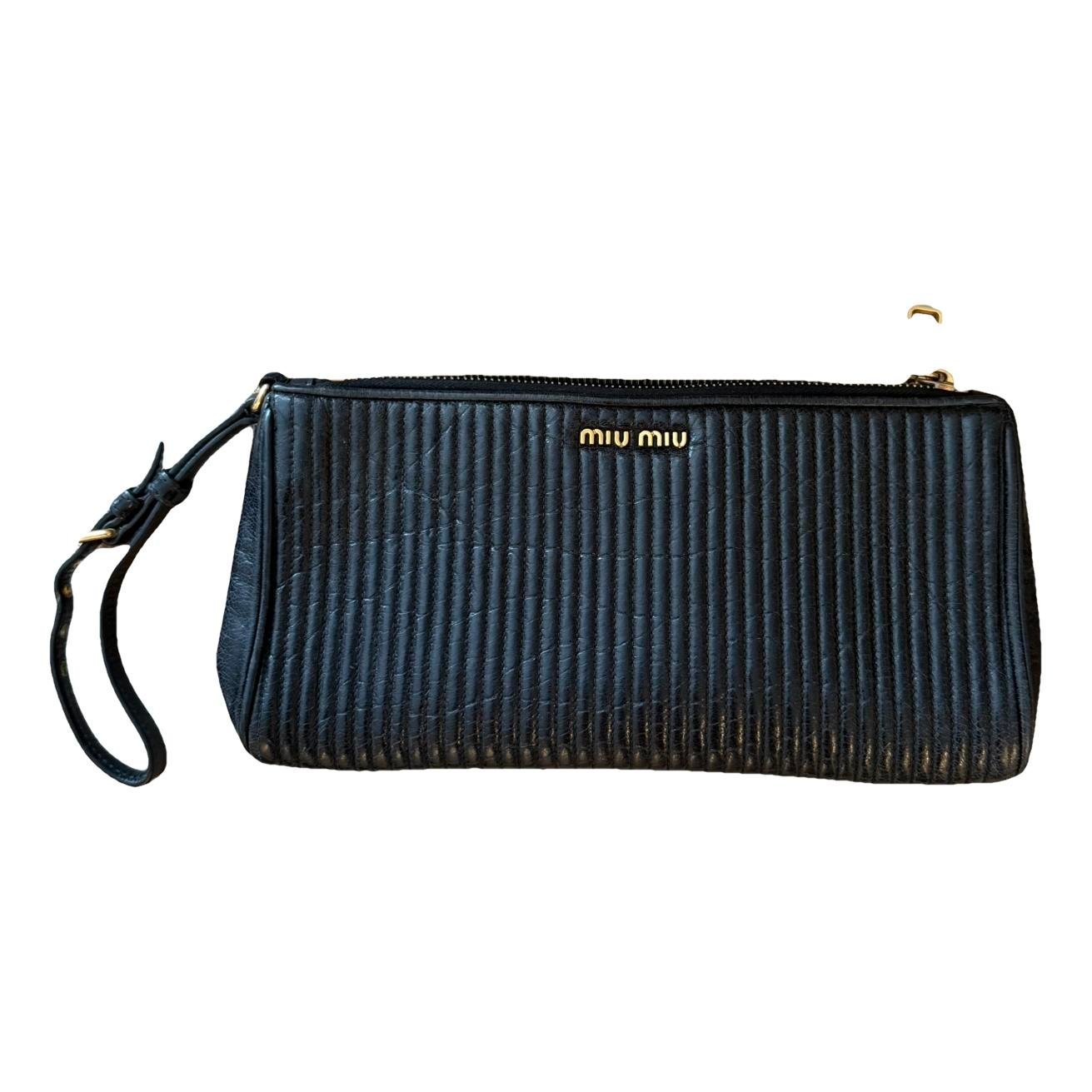 Leather clutch bag