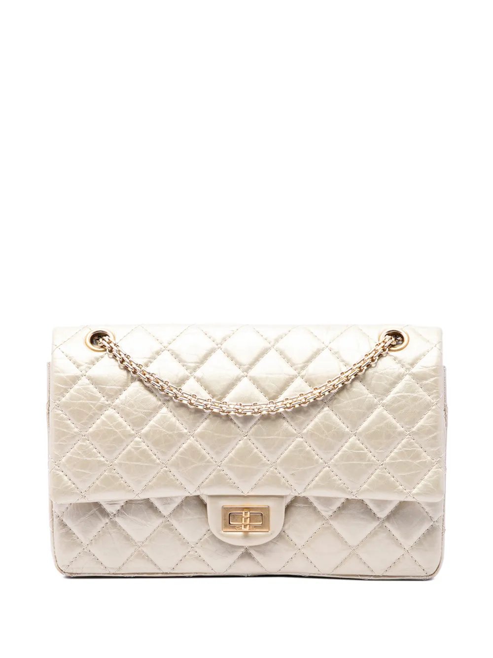 2011 Quilted Metallic Aged Calfskin Reissue 2.55 Double Flap 226 shoulder bag