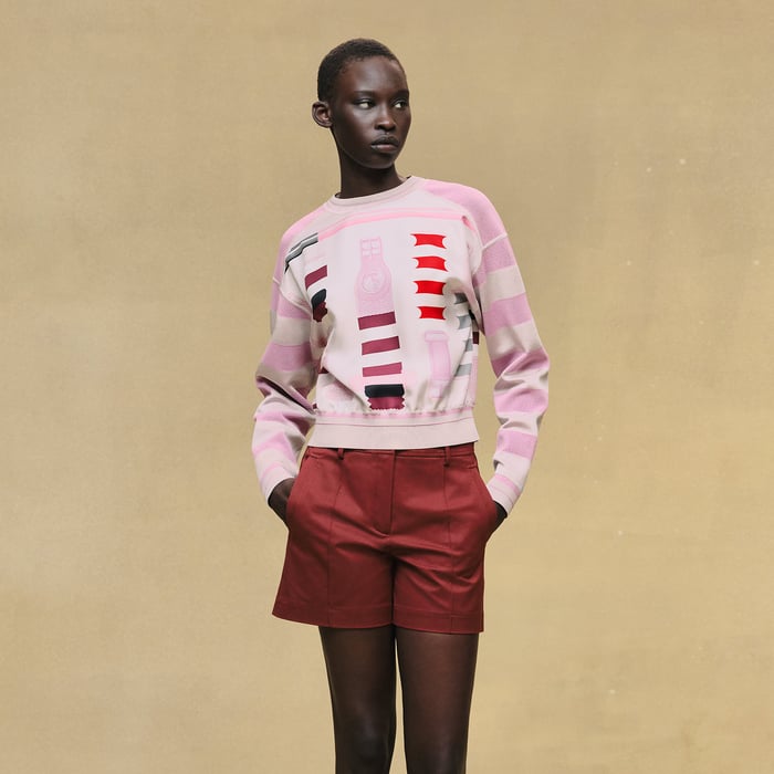 Gris Pierre De Lune "Bride a Bloc" Long-sleeve Sweater