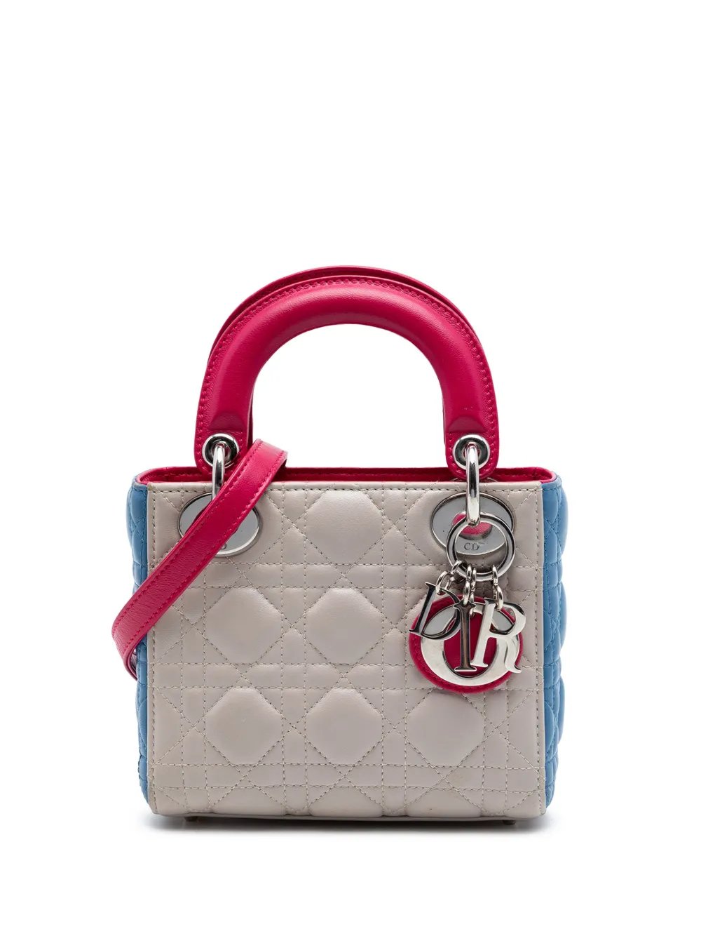 2014 Mini Tricolor Lambskin Cannage Lady Dior satchel