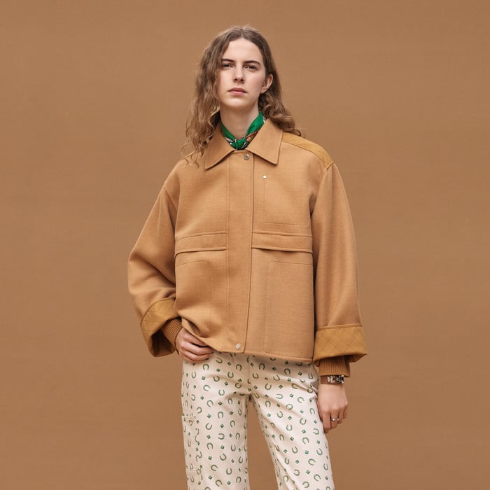 Beige Blond "Chaine d'Ancre" Short Coat