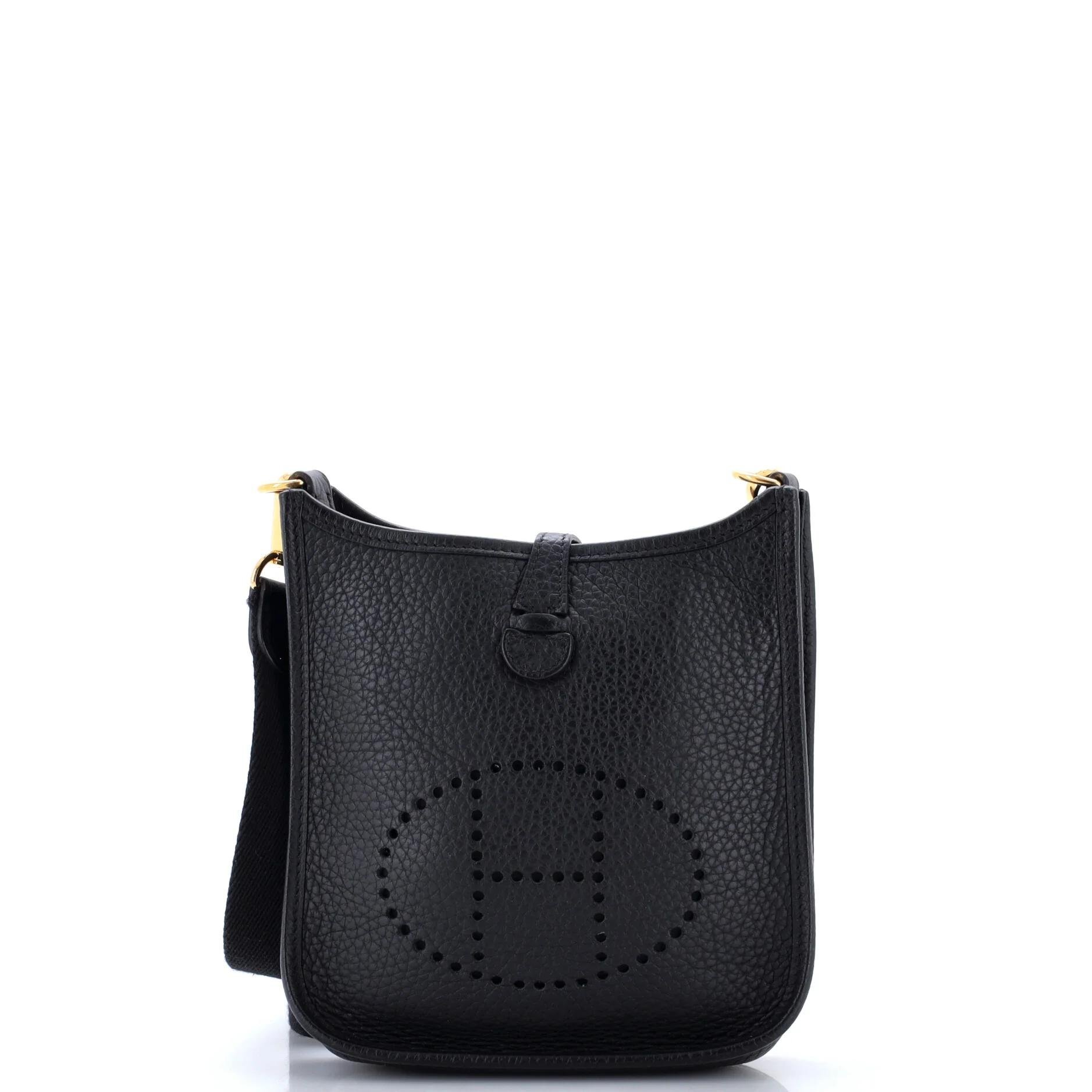 Hermes Evelyne Handbag Black Clemence Leather 2021