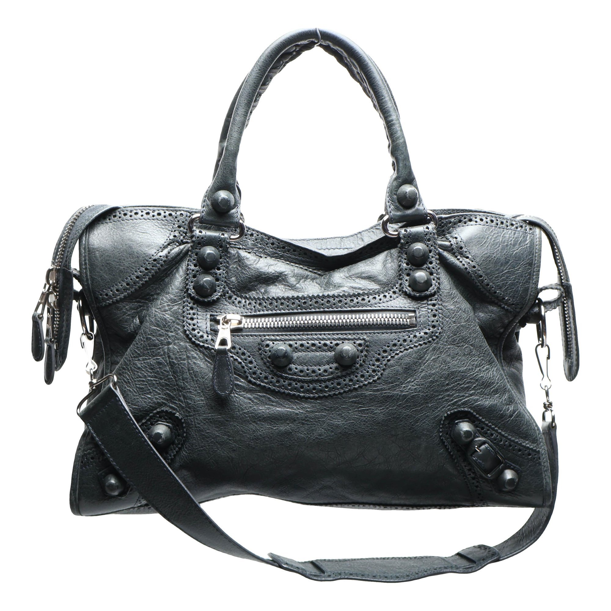 City leather handbag