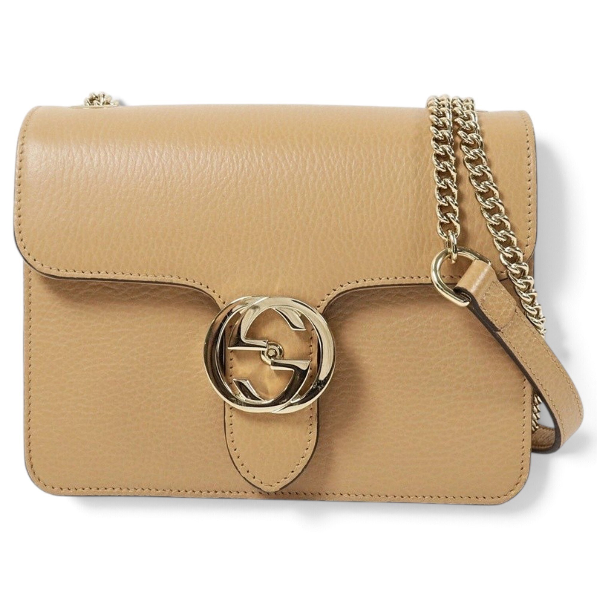 Interlocking leather handbag