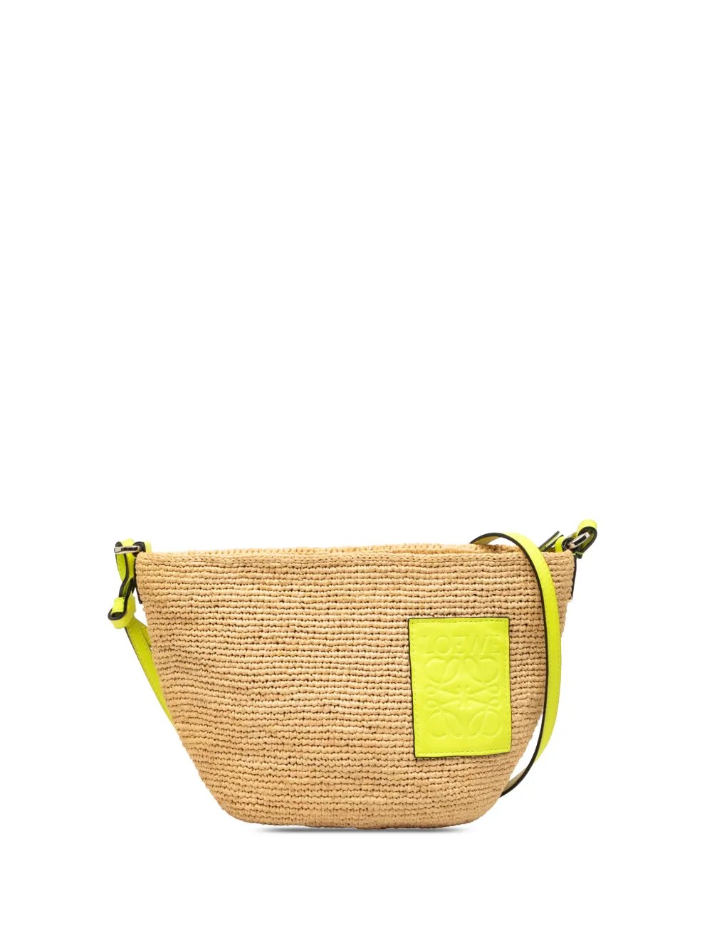 2020 Raffia and Calfskin Slit Pochette crossbody bag