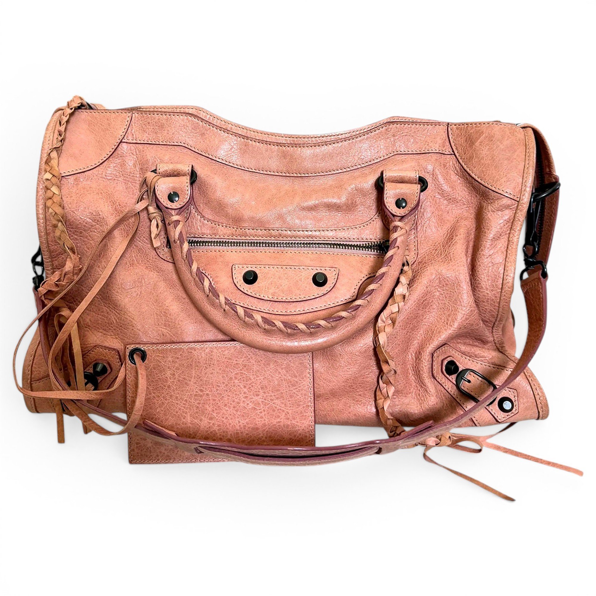 City leather handbag