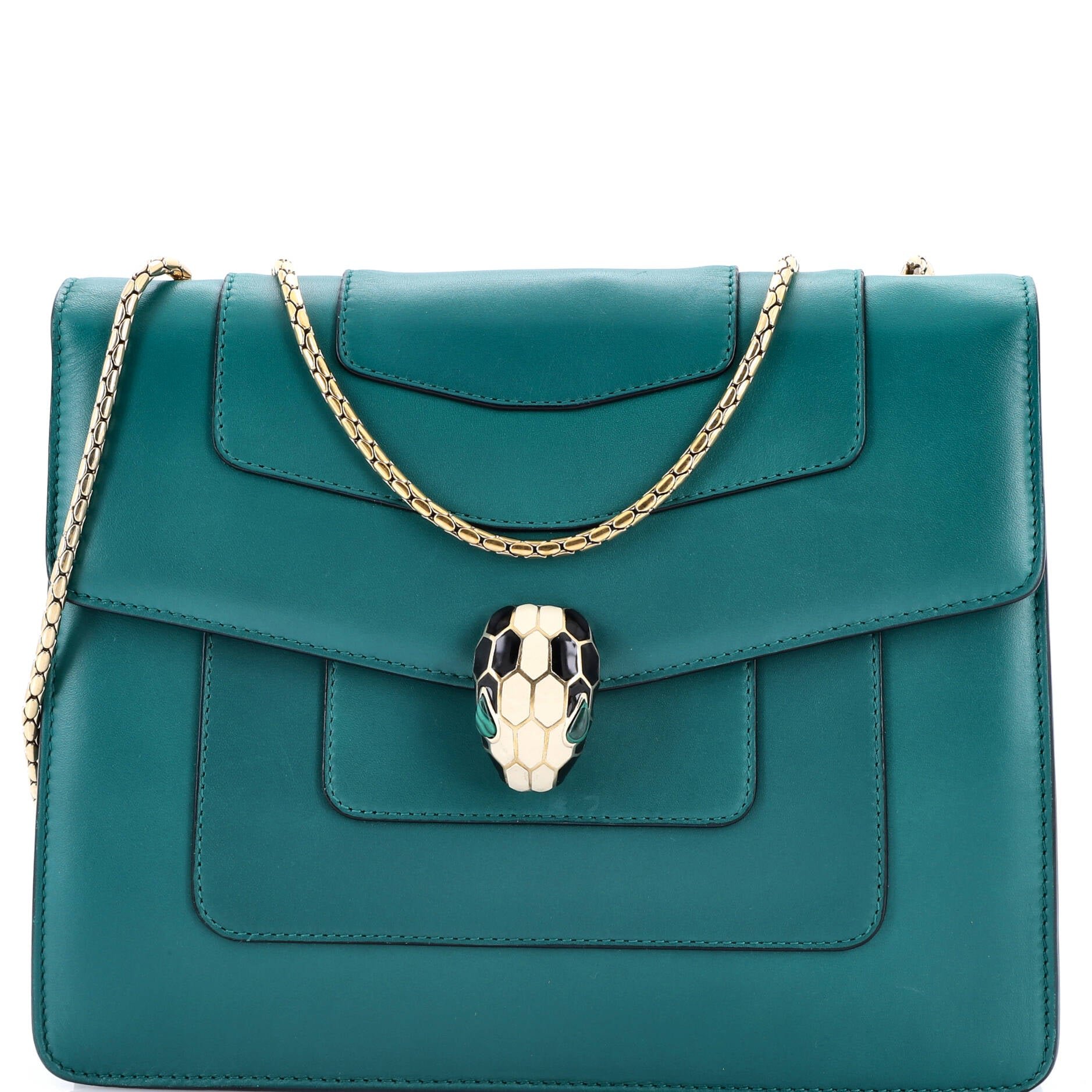 Bvlgari Serpenti Forever Square Shoulder Bag Leather Medium