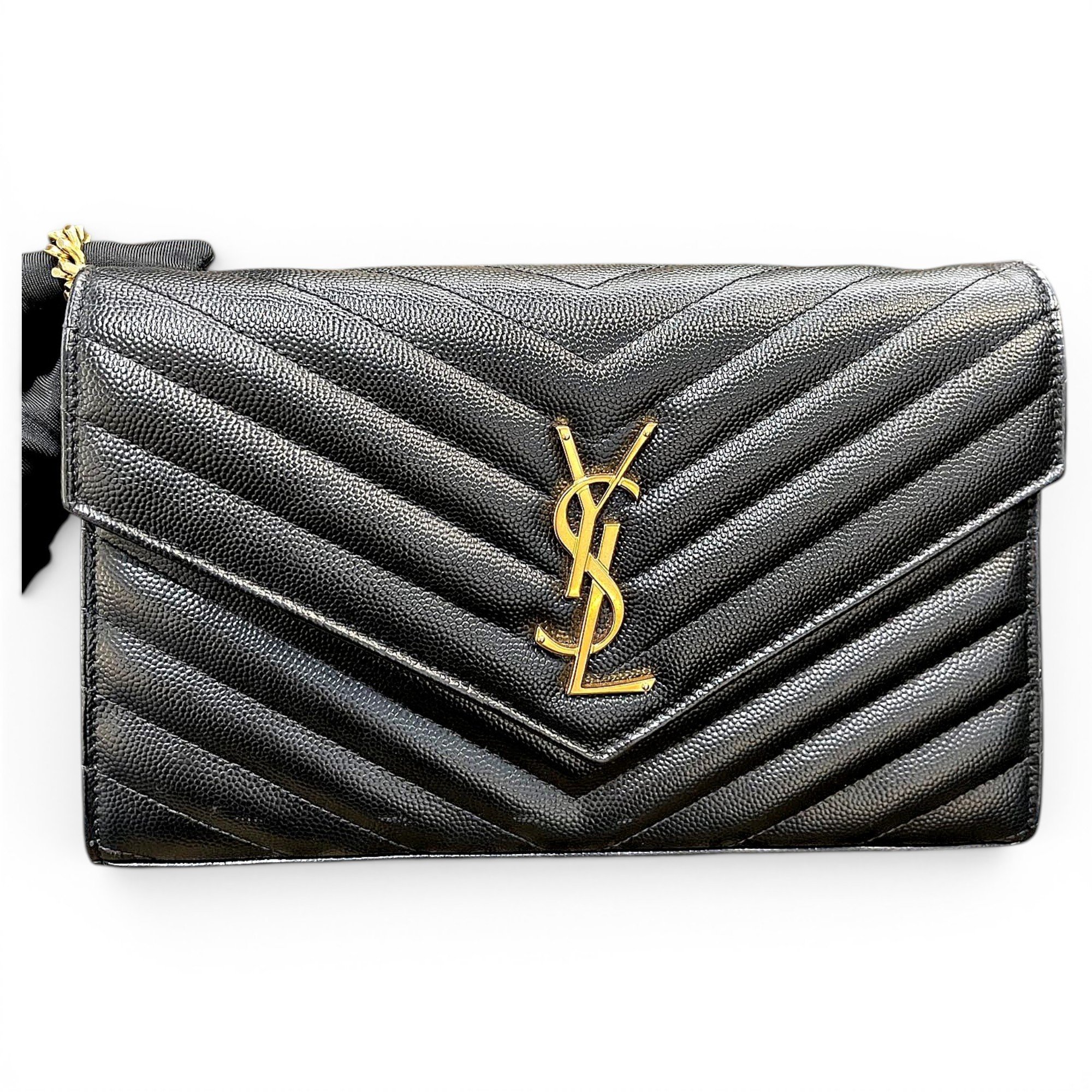 Saint Laurent Portefeuille enveloppe leather handbag
