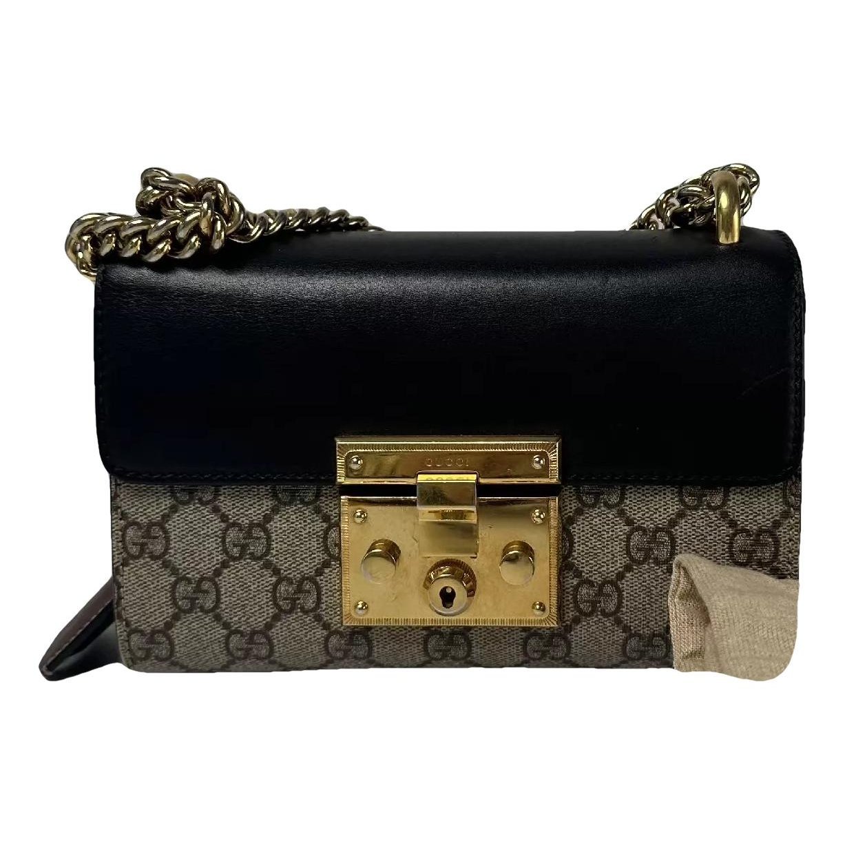 Padlock leather handbag