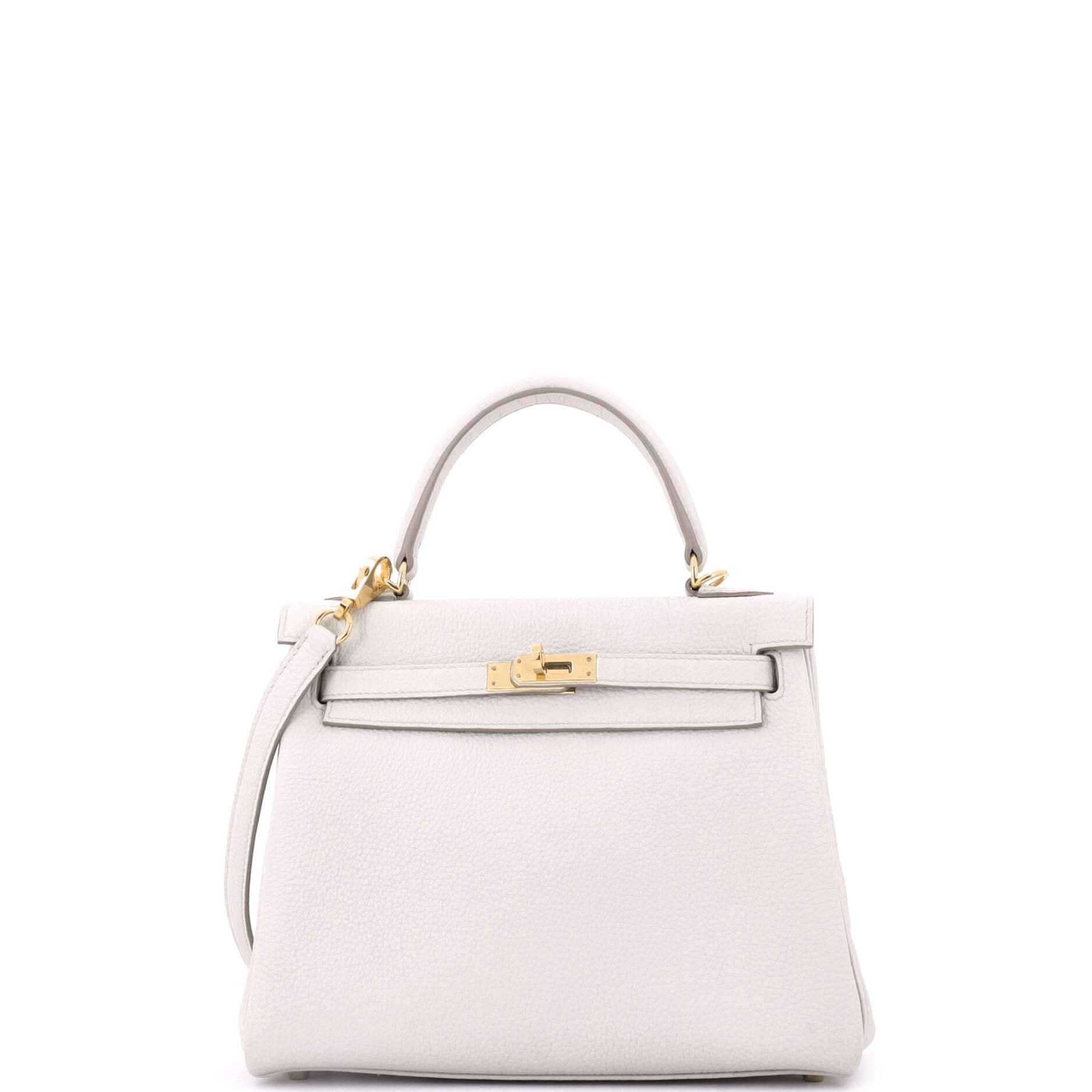 Hermes Kelly Handbag Light Togo with Gold Hardware 25