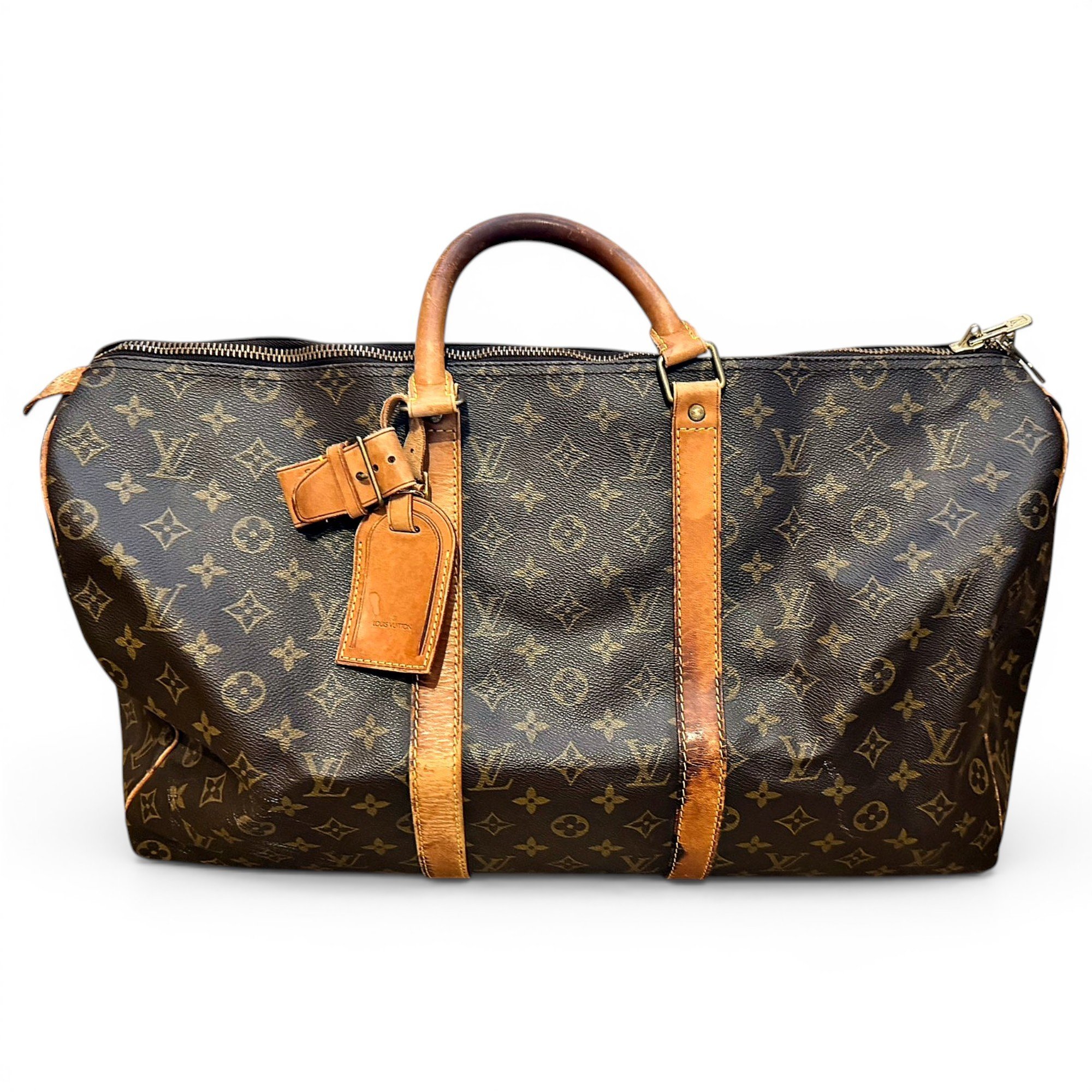 Keepall leather travel bag