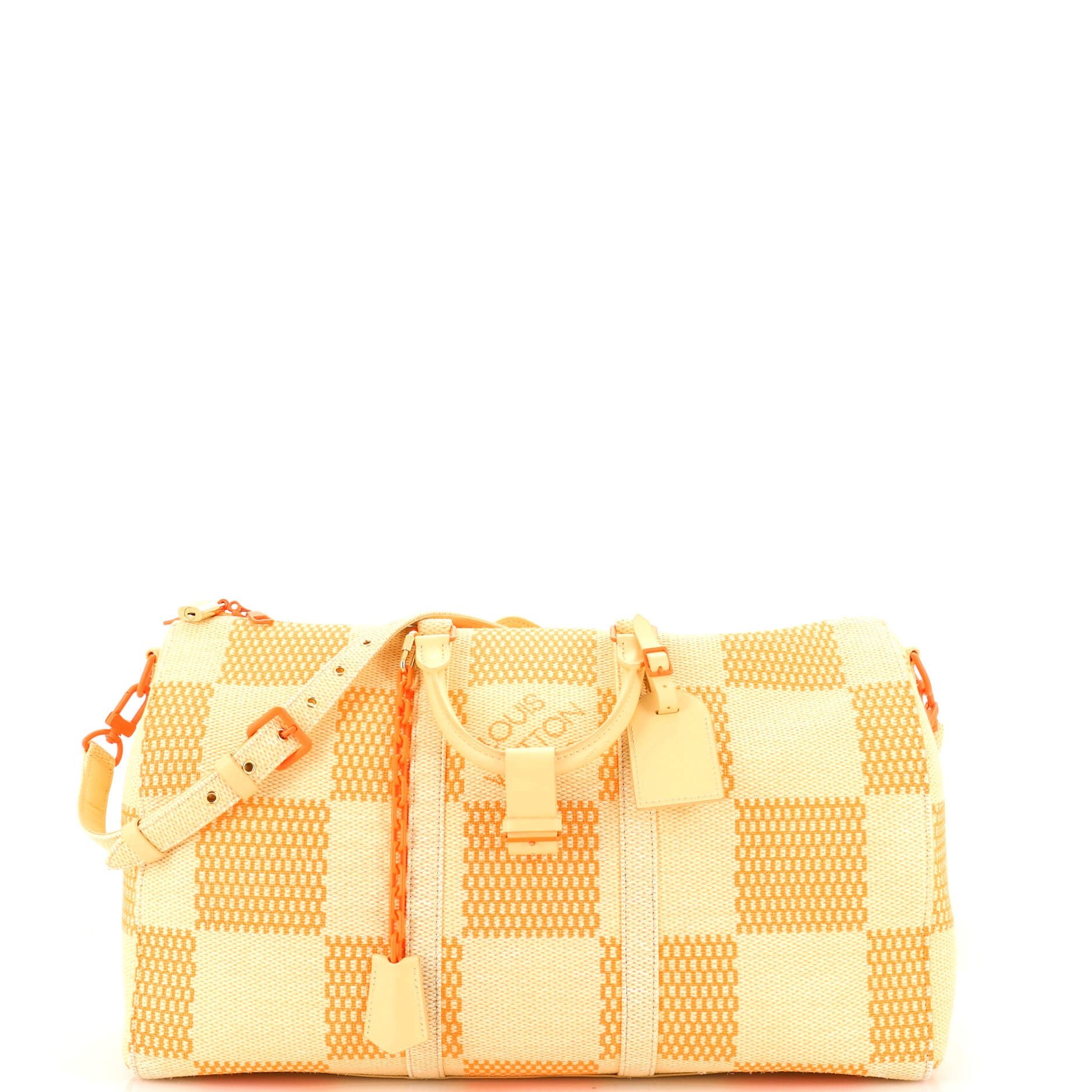 Keepall Bandouliere Bag Limited Edition Damier Raffia 50