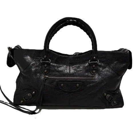 City leather handbag