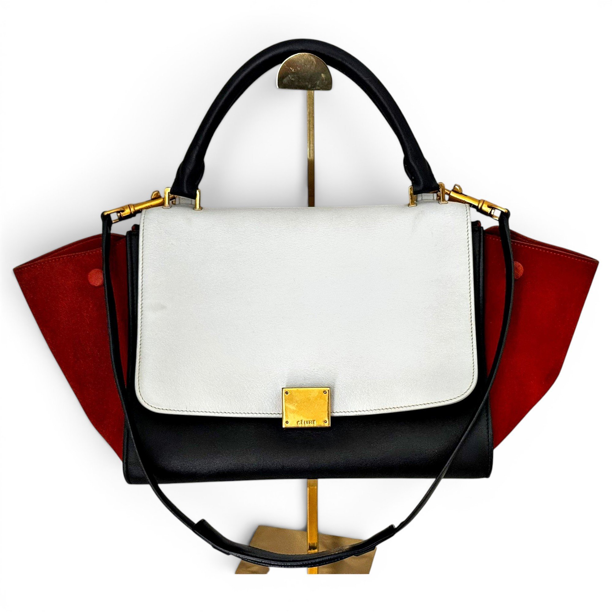 Trapèze leather handbag