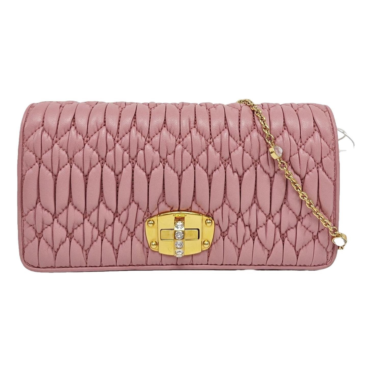 Miu Crystal leather handbag
