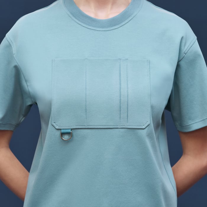 Bleu Adriatique T-shirt Maxi Poche Utilitaire