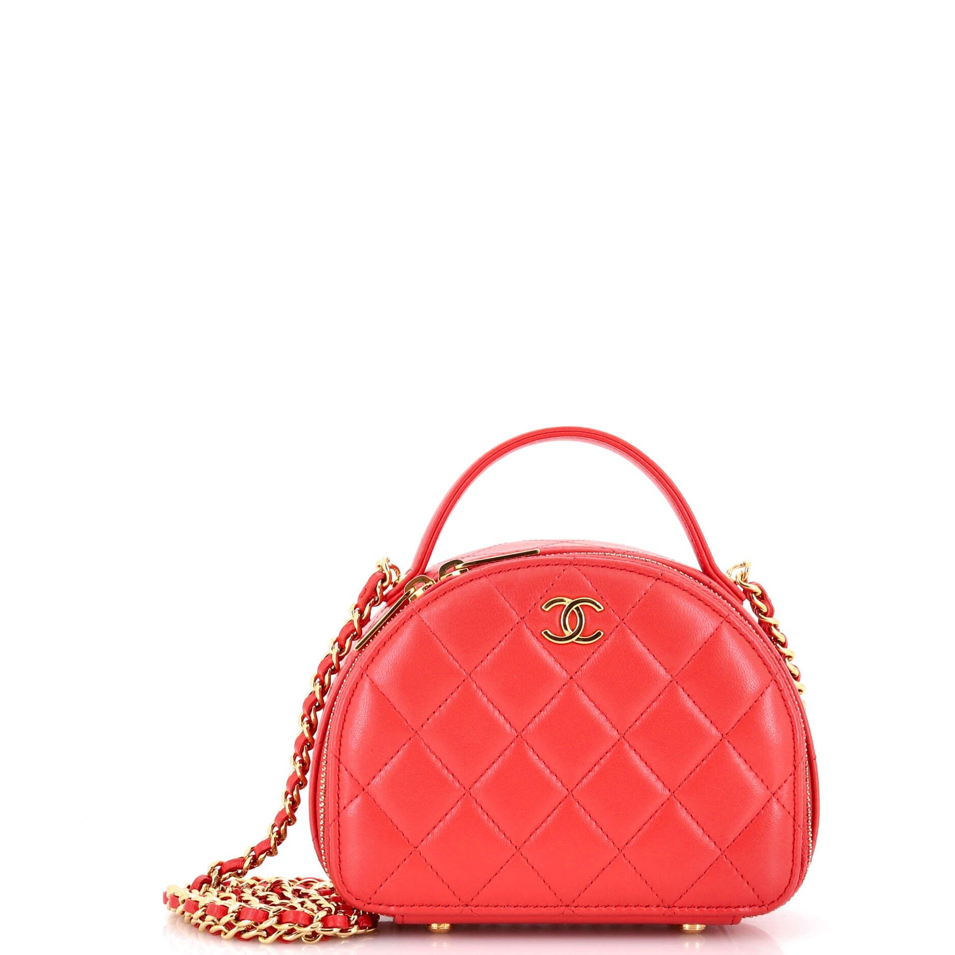Chic Riviera Vanity Case with Chain Quilted Lambskin Mini