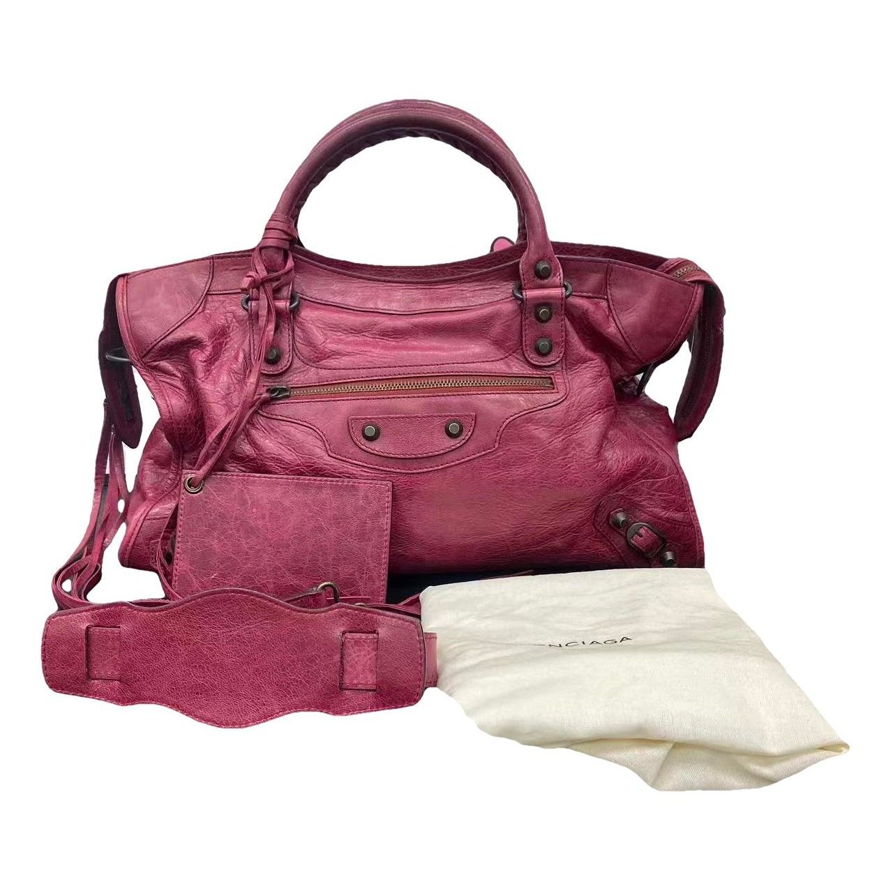 City leather handbag