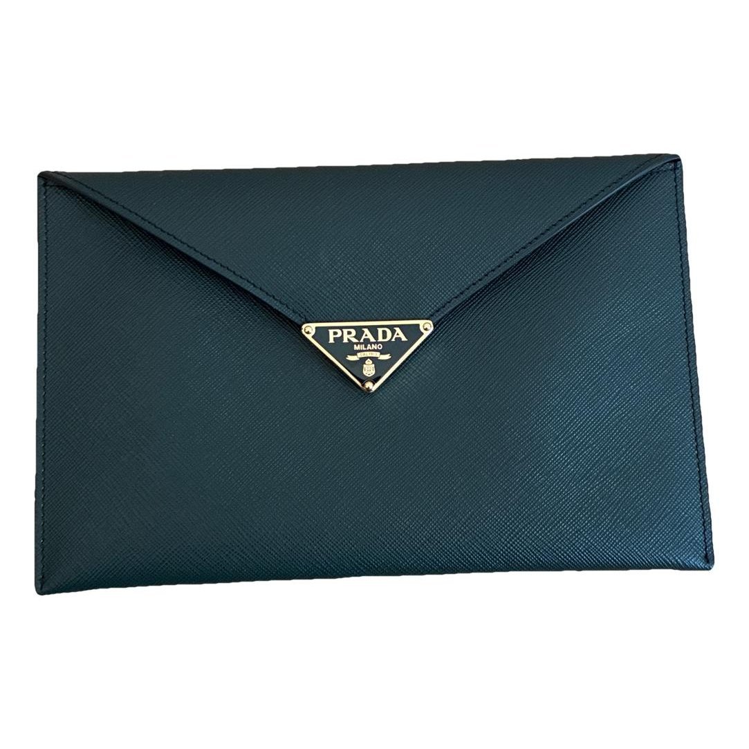 Leather clutch bag