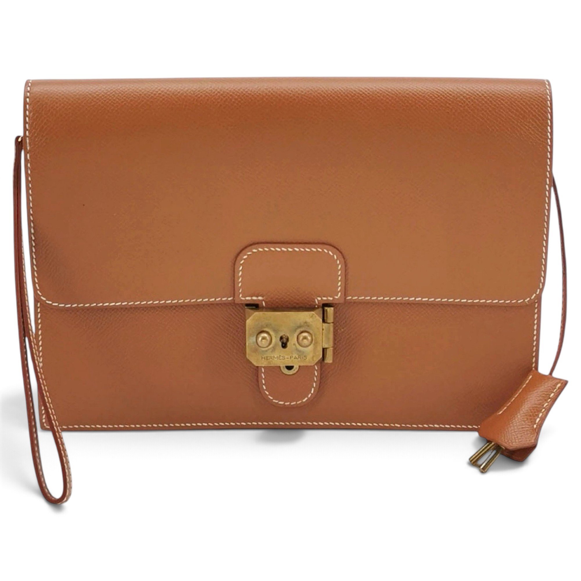 Leather clutch bag