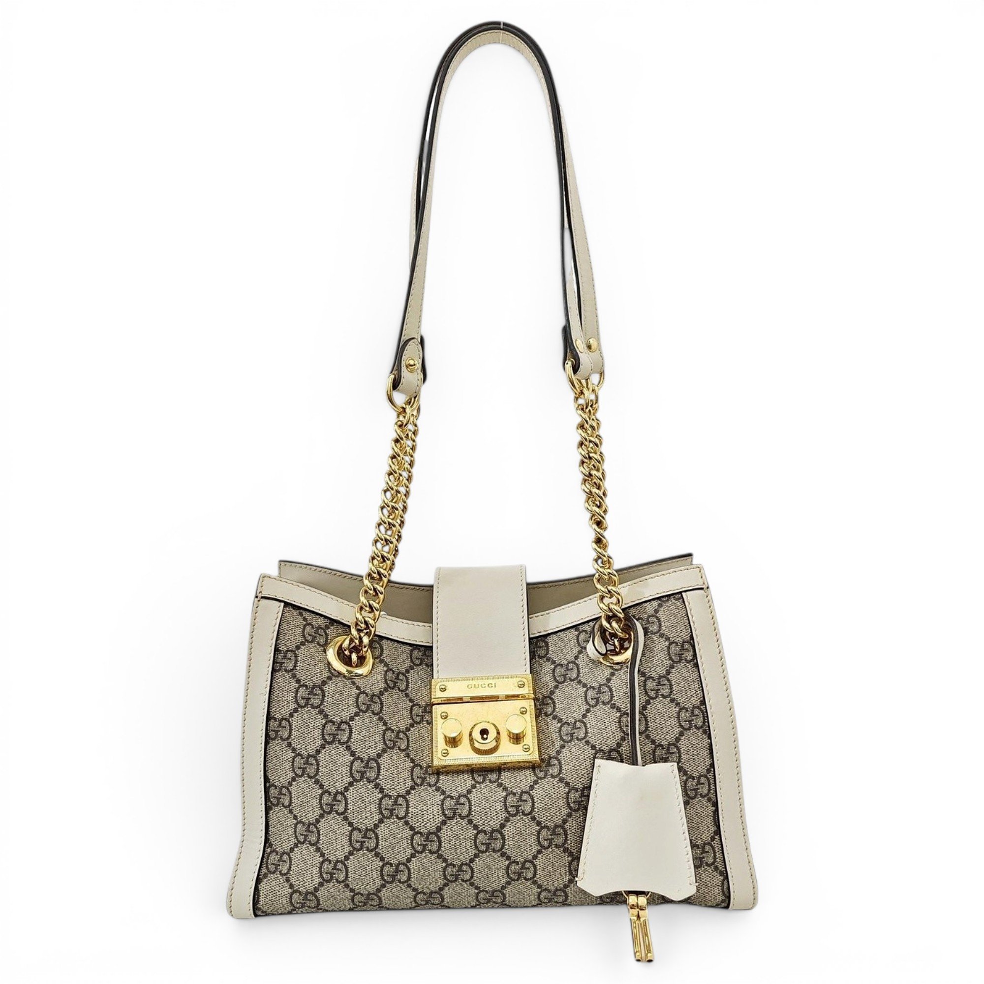 Padlock leather handbag