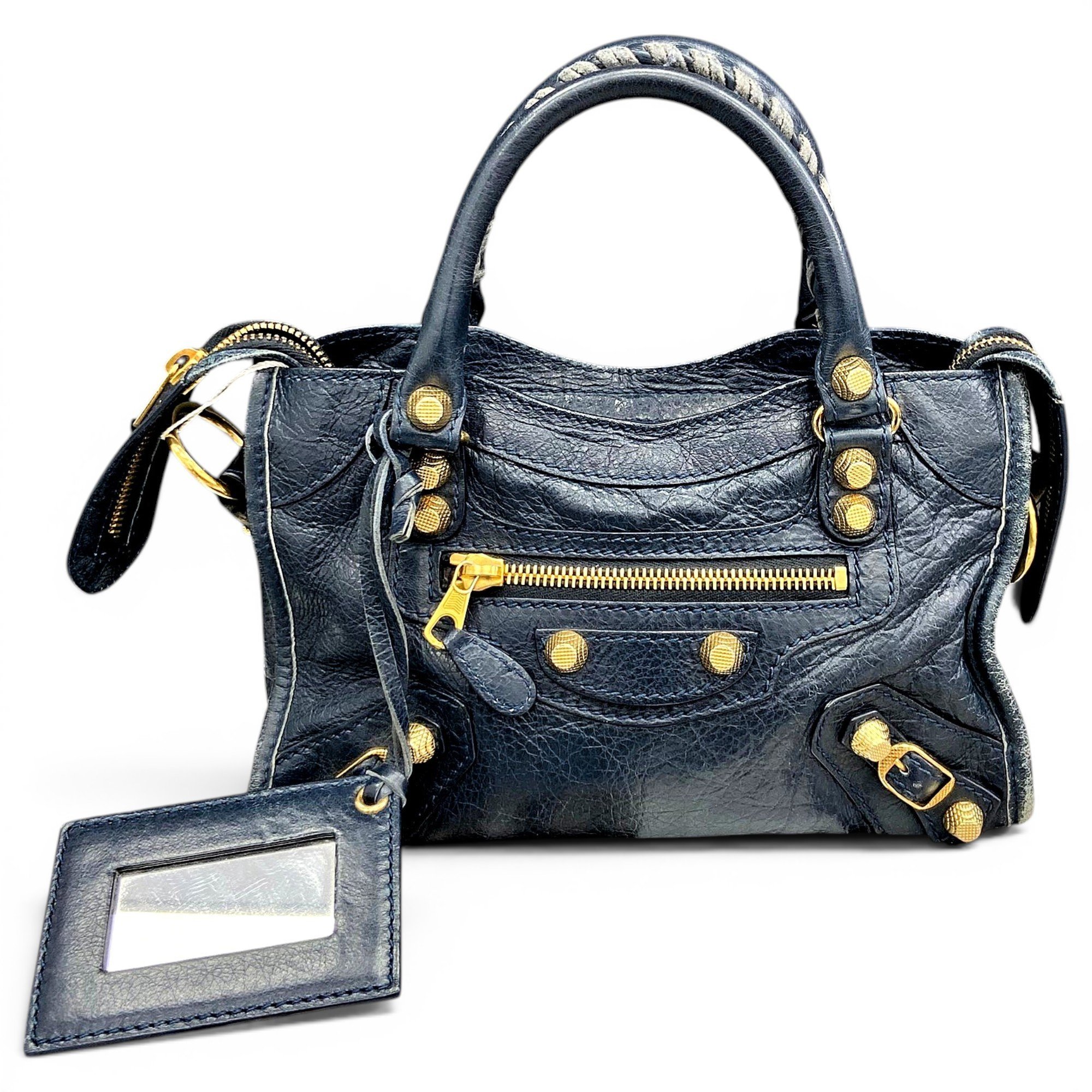 City leather handbag