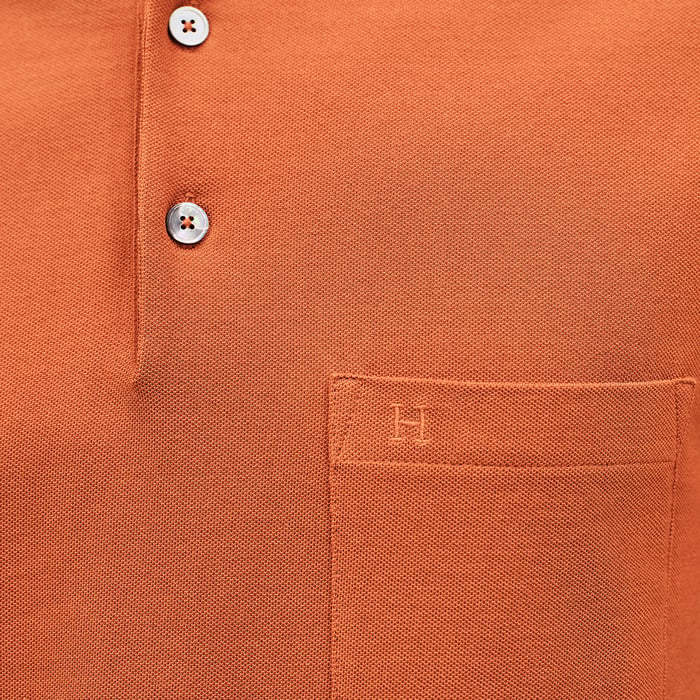Orange Brûlé "Piqures Sellier" Polo Shirt