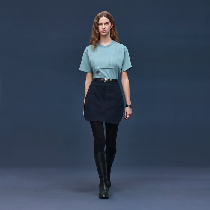 Bleu Adriatique T-shirt Maxi Poche Utilitaire